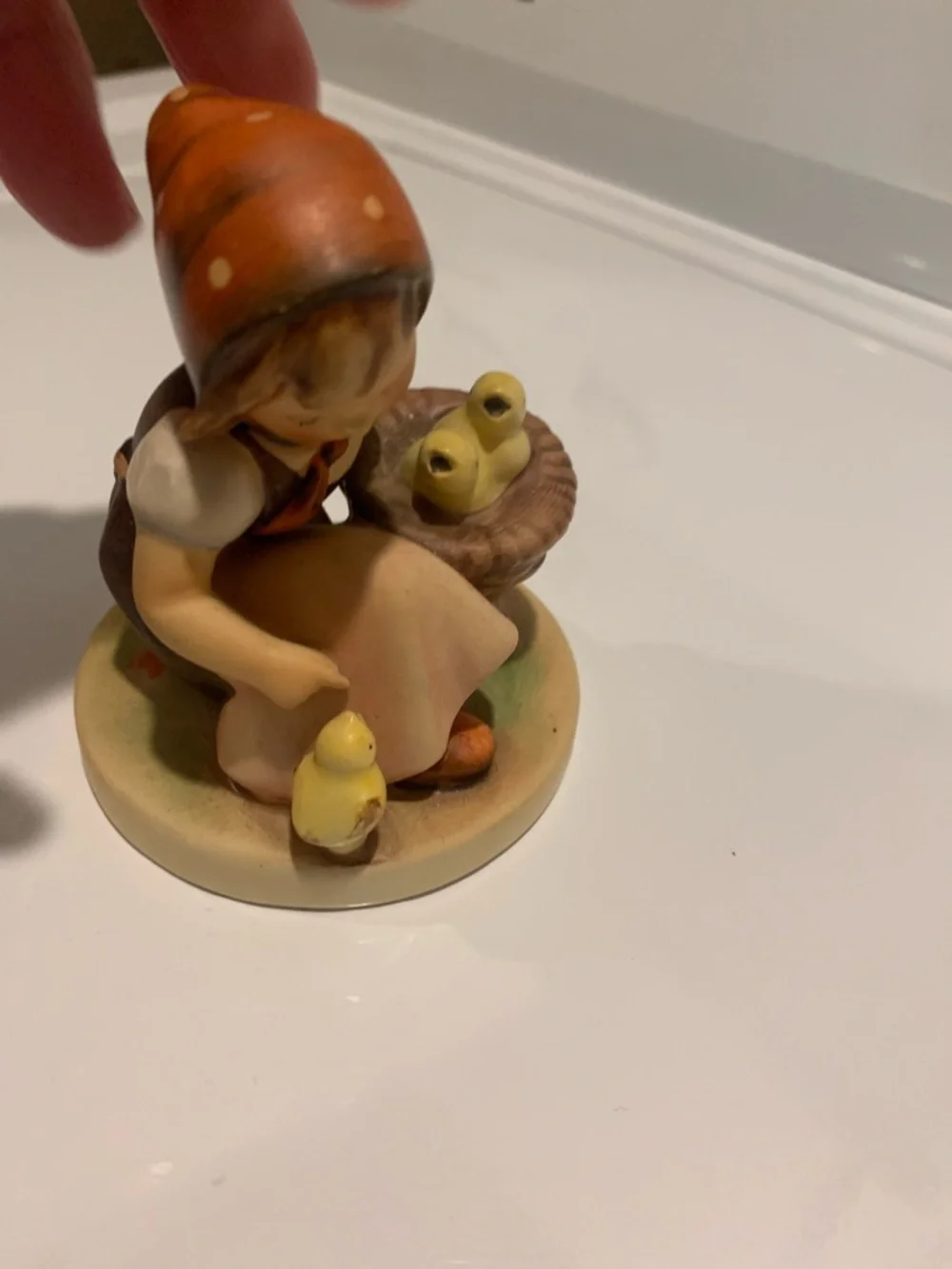 House decor Girl With a chicks in basket